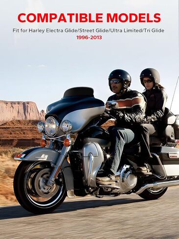الزجاج الأمامي Amazicha أسود مقاس 5 بوصات متوافق مع Harley Davidson Touring Street Glide Electra Glide FLHT FLHTC FLHX 1996-2013 in Saudi Arabia