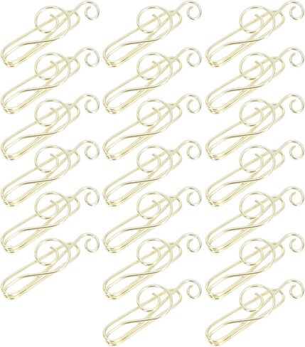 20Pcs Paper Clips, Musical Note Paper Clips Music Shape Bookmarks Page Marker Paper Clips Decorative Paper Clips Planner Clip Pin for File Classification(Gold) Paper Clip Holders in Kuwait