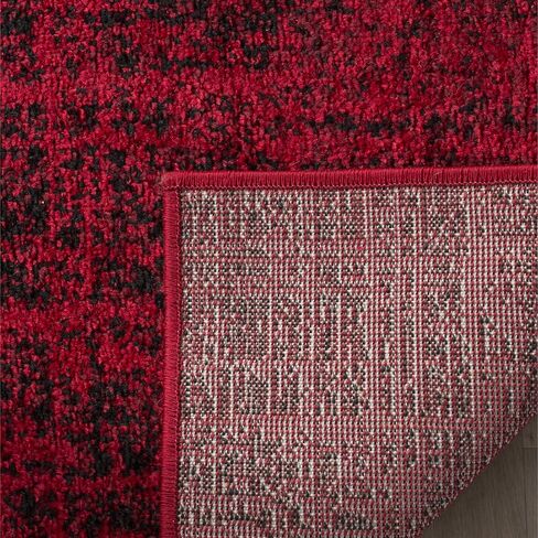 سجادة SAFAVIEH Adirondack Collection - 3' x 5'، أحمر وأسود، تصميم تجريدي حديث، لا يتساقط ويسهل العناية به، مثالي للمناطق ذات حركة المرور العالية في المدخل، وغرفة المعيشة، وغرفة النوم (ADR116F) in Saudi Arabia