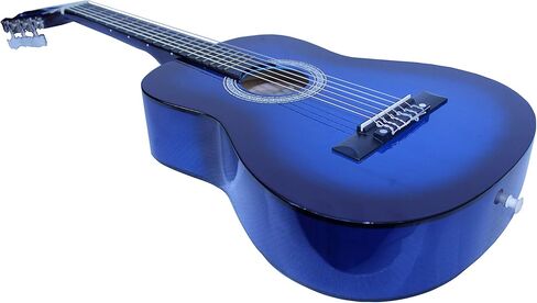 جيتار صوتي كلاسيكي للأطفال المبتدئين 31 بوصة مقاس 1/4 أوتار نايلون جيتار كلاسيكي مع حقيبة أزعج، حزام، اختيارات، حامل اختيار، أوتار إضافية، موالف إلكتروني للطلاب، البالغين - أزرق in Kuwait