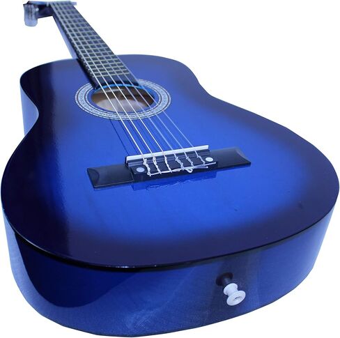 جيتار صوتي كلاسيكي للأطفال المبتدئين 31 بوصة مقاس 1/4 أوتار نايلون جيتار كلاسيكي مع حقيبة أزعج، حزام، اختيارات، حامل اختيار، أوتار إضافية، موالف إلكتروني للطلاب، البالغين - أزرق in Kuwait