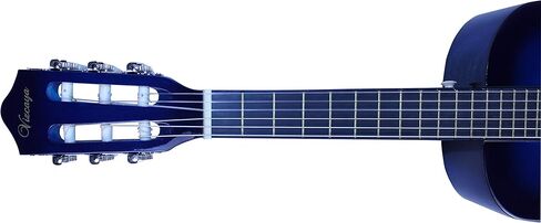 جيتار صوتي كلاسيكي للأطفال المبتدئين 31 بوصة مقاس 1/4 أوتار نايلون جيتار كلاسيكي مع حقيبة أزعج، حزام، اختيارات، حامل اختيار، أوتار إضافية، موالف إلكتروني للطلاب، البالغين - أزرق in Kuwait