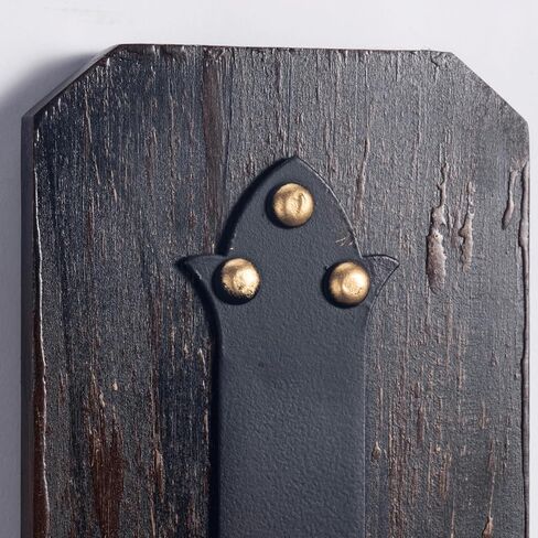 حامل شموع جداري، حامل شموع معدني وخشبي مثبت على الحائط، حامل شموع ديكور منزلي، حامل شموع مثبت على الحائط، مجموعة من 2 in Kuwait