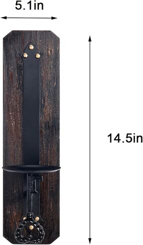 حامل شموع جداري، حامل شموع معدني وخشبي مثبت على الحائط، حامل شموع ديكور منزلي، حامل شموع مثبت على الحائط، مجموعة من 2 in Kuwait