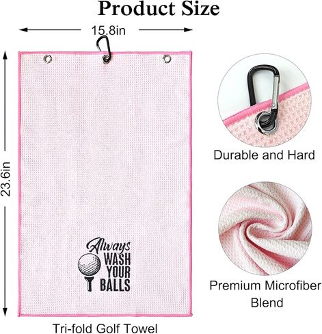 DYJYBMY Always Wash Golf Towel, Embroidered Towels for Golf with Clip, Wipe Golf Club, Golf Accessories for men (Black) in Kuwait