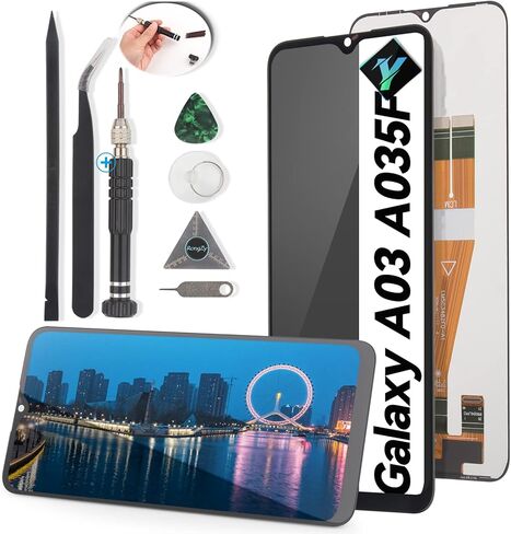 شاشة YWLRONG لهاتف Samsung Galaxy A03 مجموعة محول رقمي لشاشة LCD تعمل باللمس لـ A035F/A035F/DS/A035M مع مجموعة (أسود) in Kuwait