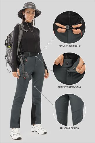 PERSIT Women's Snow Ski Waterproof Windproof Fleece Lined Cargo Hiking Pants in Kuwait