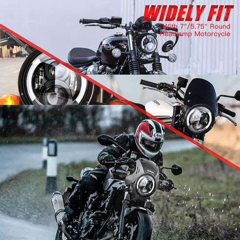 7" Inch LED Motorcycle Headlight with Housing Bucket Mouting Brackets Hi/Low Beam Headlamp for H-arley Yamaha Honda Cafe Racer Bobber Chopper Scrambler Streetbike w/34~42mm Fork Tube in Kuwait