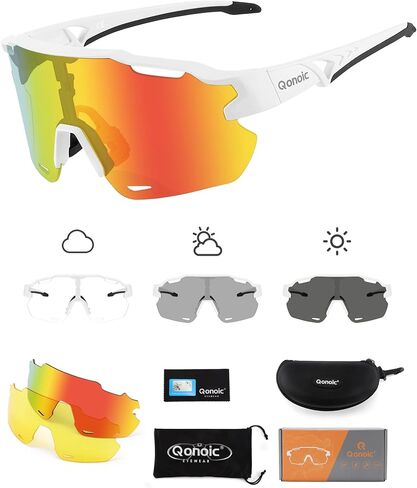 نظارات شمسية لركوب الدراجات فوتوكروميك للرجال والنساء، نظارات رياضية لركوب الدراجات الجبلية MTB، حماية مستقطبة من الأشعة فوق البنفسجية in Kuwait