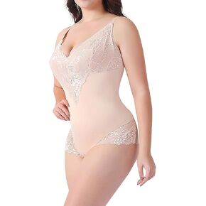 Lace Shapewear Bodysuit for Women Tummy Control Backless Body Suits Body Shaper Thongs in Saudi Arabia