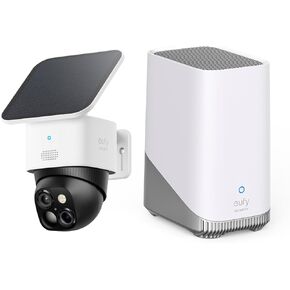 eufy Security SoloCam S340 with HomeBase 3, Solar Security Camera, Wireless Outdoor Camera, 360° Surveillance, No Blind Spots, 2.4 GHz Wi-Fi, No Monthly Fee, HomeBase S380 Compatible