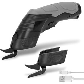 Cordless Electric Scissors, Electric Scissor Box Cutter with 2 Tungsten Steel Blades for Cutting Cardboard and leather, Rechargeable Cardboard Box Cutter with USB Type-C Charging Interface