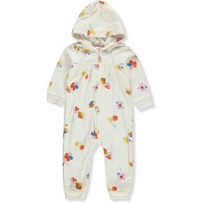Carter's Baby Girls' Hooded Footed Coveralls - White/Multi, 12 Months