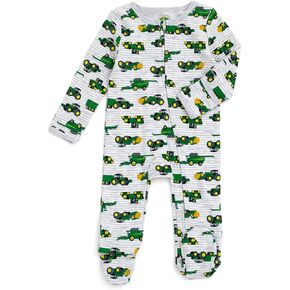John Deere Farm Animals Tractors Baby Ribbed Zip Up Sleep N' Play Newborn to Infant Sizes (Newborn - 24 Months)