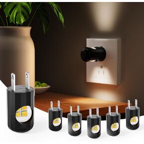 6 Pack LED Night Lights with Dusk to Dawn Sensor, 3000K Soft White, Plug in Wall Night Lights for Kids, Kitchen, Hallway, Bathroom, Bedroom,Non-Dimmable