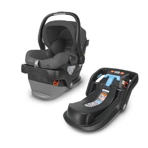 UPPAbaby Mesa V2 and Extra Base Bundle, Includes Mesa V2 Infant Car Seat and Two Mesa Bases, Easy Installation, Innovative SmartSecure Technology – Greyson (Charcoal Mélange)