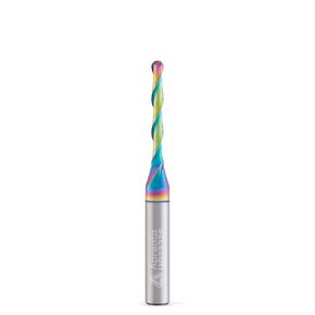 UQ23325 1/8" Ball Nose CNC Router Bit 1/4" Shank, Industrial Quality Extra Long Life Coating Soild Carbide Up Cut Round Nose Spiral End Mill for Wood Carving 1/8 Dia x 1 Inch CL 2 Flute