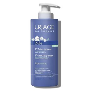 URIAGE Baby 1st Cleansing Cream with Organic Edelweiss & Shea Butter I Baby Body Wash & Shampoo, Lightly scented, Paraben & Soap-Free, 500 mL / 17 oz