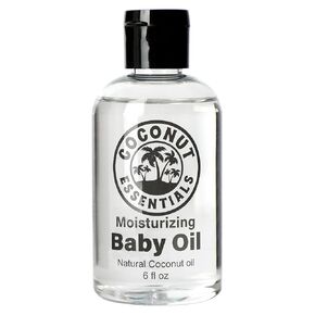 Coconut Essentials BABY OIL - Liquid Coconut oil (MCT) - No Mineral oil - Unscented Moisturizer - Infant & Newborn - Massage, Scalp Sensitive Skin, Eczema & Dry Skin Relief - Fragrance Free (6oz)