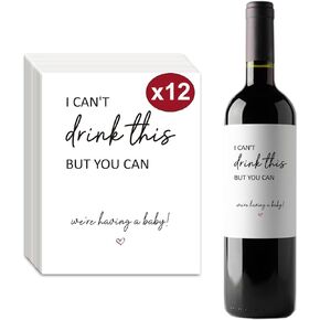 12 Pcs Funny Pregnancy Announcement Wine Labels Baby Announcement Wine Bottle Stickers Pregnancy Announcement for Parents Wine Bottle Labels Pregnancy Gifts for New Mom Dad Grandparents
