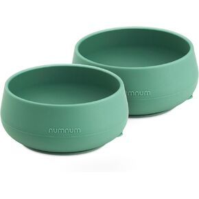 NumNum Suction Bowls for Babies & Toddlers, Extra Strong Non-Slip Suction, 100% Food-Grade Silicone, BPA-Free, Microwave & Dishwasher Safe, Baby-Led Weaning Bowl, 3-Pack With Lid, Blue/Mauve/White