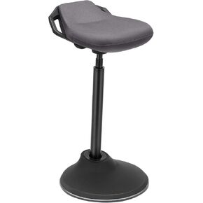 SONGMICS Standing Stool, Active Sitting Balance Chair, Work Stool, 23.6-33.3 Inches, with Anti-Slip Bottom Pad, for Standing Desk, Black UOSC12BK