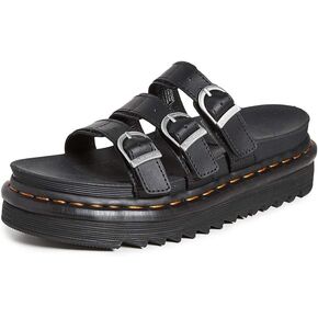 Dr. Martens womens Slide Sandal, Black Hydro Leather, 5 US