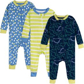 Onesies Brand Baby Boys' 3-Pack Snug Fit One-Piece Cotton Pajamas
