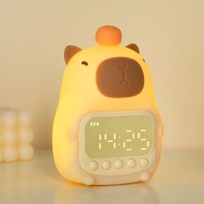 Axolotl Alarm Clock with Night Light for Kids, 7 RGB Color Cute Alarm Clocks for Bedrooms Ok to Wake Clocks, Silicone Animal Tabletop Lamp for Teen Girls Boys
