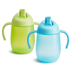 Munchkin Simple Clean Trainer Sippy Cup with Handles, 6+ Months, 7 Ounce, Blue/Green