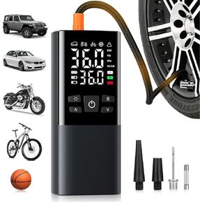 ضاغط الهواء المحمول ، ضاغط الهواء المحمول ، 150psi ضاغط الهواء 4x مع مقياس الضغط الرقمي ، ومضخة الإطارات اللاسلكية للتشتوف التلقائي ، والورق المناسبة ، والدراجة ، والدراجة النارية ، والكرات