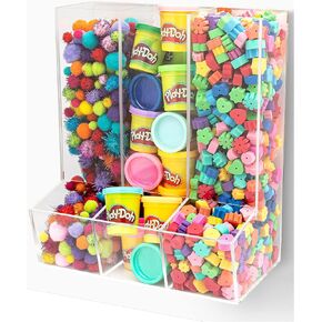 Hanging Acrylic Toy Dispensers (Single Divided) - Playroom Storage Acrylic Bin - Wall Toy Storage - Wall Bin for Playroom Organization And Storage