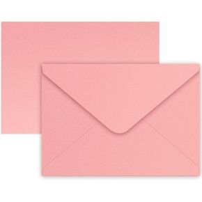 yinuoyoujia 50 pcs 5 × 7 مظاريف للدعوة ، مظاريف Pearl Pink A7 ، مظاريف دعوة رفرف ، مثالية لحفلات الزفاف ، أعياد الميلاد ، التخرج ، دش الطفل ، البريد (5.25 × 7.25 بوصة)