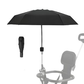Adjustable Steering Angle, Clip-On All-Round Protection, Convenient and Lightweight, for Sun Protection, Stroller Umbrella, Baby Umbrella Stroller Accessory(Black)