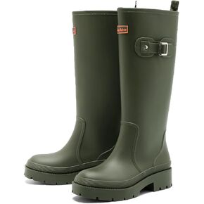 Rain Boots for Women, Anti-Slip Rubber Boots Waterproof Garden Muck Boots Durable Slip Resistant, Tall Water Shoes Comfort Fishing Boot Knee High Work