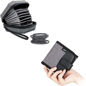JJC 3 Pockets Filter Case for Filter Up to 82mm+10 Pockets Lens Filter Bag Up to 95mm