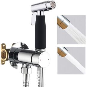 Black Handheld Bidet Sprayer for Toilet, 2 Function Hand Held Sprayer Cloth Diaper, Toilet Concealed Hot and Cold Mixed Bidet Spray Set Black, Hand Sprayers for Feminine Wash
