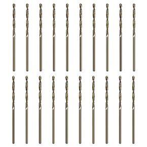 1/32" Cobalt Drill Bit Set, 20Pcs M35 High Speed Steel Jobber Length Drill Bit Kit for Hardened Metal, Stainless Steel, Cast Iron, Wood and Plastic