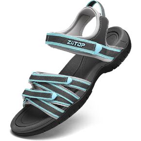 Womens Open Toe Hiking Sandal Women Slip On Sport Walking Sandal Straps with Arch Support Beach Vacation Casual Camping