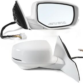 Left Driver Side Mirror Fits for 2013 2014 2015 2016 2017 Honda accord with Power Glass Heated Turn Signal and Manual Folding without Camera Match to Black Replace 76250T2GA11ZC (6Pins)