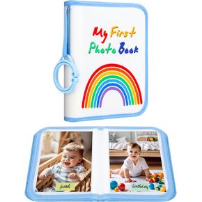 Baby's My First Photo Album for Baby Holds 21 4x6 Photos, Baby Photo Album Soft Cloth Family Book, My First Family Album for 4x6 Baby Shower Kids Toddlers Family Pictures, Toddler Photo Album (Black)