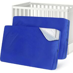 Crib Mattress Bag Waterproof Heavy Duty Crib Mattress Moving Bag with Strong Zipper Reusable Crib Mattress Cover for Moving, Blue,