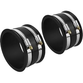 2 Pcak 4 Inch Dust Collection Hose Control Flex Cuff with Steel Hose Clamps, Dust Hose Connector Coupler for Woodworking Dust Collection Fittings, Dust Collector Accessories Machinery