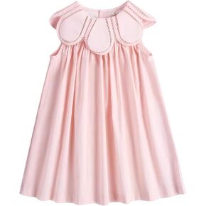 Twoflower Toddler Baby Girl Casual Cotton Dress with Flower Shaped Collar by Handmade