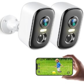 Outdoor Security Camera Wireless, 2K Battery Powered WiFi Cameras for Home Security with AI Motion Detection, Color Night Vision, Siren Alarm, 2-Way Talk, IP66 Waterproof, Cloud/SD Storage (4 Pack)
