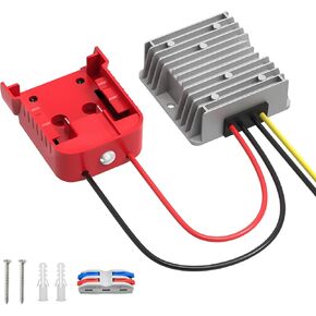 18V to 12V Step-Down Converter Compatible with Milwaukee 18V Battery, DC 12V 20A 240W Voltage Reducer Regulator for Golf Cart RC Car LED Lights DIY Toys