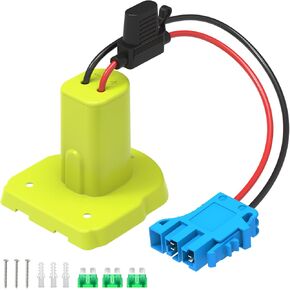 for Power Wheel Battery Adapter, Compatible with Ryobi 18V Battery, with Wire Harness Connector, 12AWG Wire, Fuse Holder & 30A Fuses, Compatible with Fisher-Price Ride-On Cars