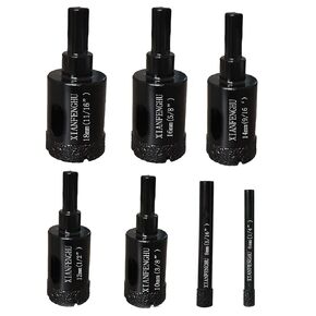 7PCS Hole Saw Kit, Diamond Hole Saw Tile Drill Bits, 1/4" - 11/16" Diamond Core Drill Bits for Glass, Porcelain Tile, Ceramic, Granite, Stone and More Drilling.