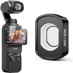 Magnetic Wide Angle Lens Compatible with DJI Osmo Pocket 3, Expanded FOV of 112°, Multi Coated/HD Optical Glass/Aluminum Frame