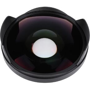 Fisheye Lens Wide Angle, High Definition 0.3X Fisheye Lens with Hood 72mm Thread Mount Long Depth of Field Compatible with Camcorder, Multi Layer Optical Glass